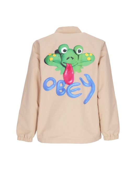 Chaqueta Coach Hombre Froggy Coach Jacket Crema Irlandesa Obey de hombre de color Green