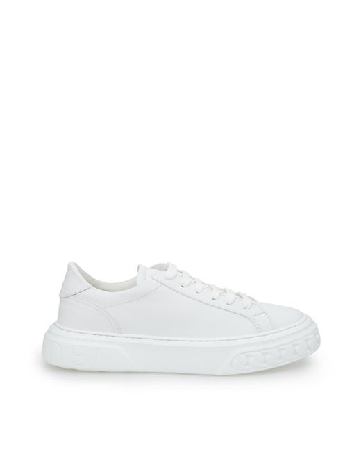 Casadei White Nappa Leather Off-road Sneakers