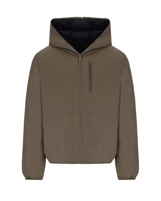 Save The Duck Green Lamium Reversible Hooded Jacket for men