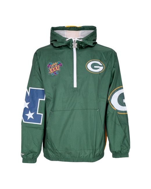 Mitchell &amp; Ness Afneembare Windjack Voor Nfl Team Og 2.0 Anorak Windjack Grepac Originele Teamkleuren in het Green voor heren