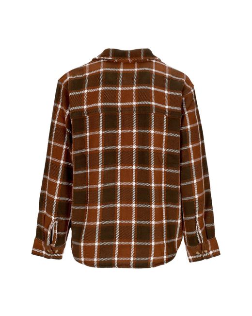 Obey Brown Bigwig 'Long Sleeve Shirt Plaid Woven L for men
