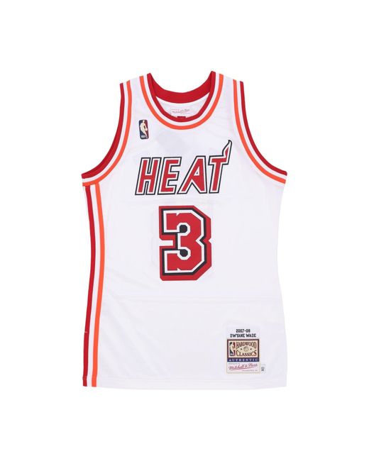 Mitchell &amp; Ness Basketbaltanktop Voor Nba Hwc Jersey 2007 Nr. 3 Dwyane Wade Miahea Wit/Originele Teamkleuren in het White voor heren