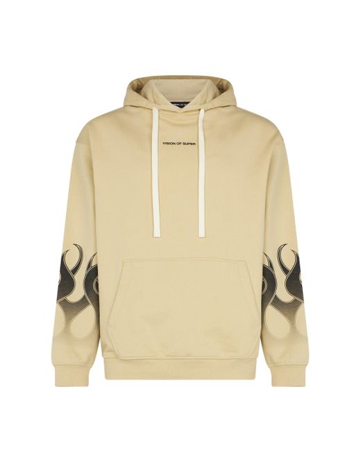 Vision Of Super Natural Flames Hoodie Lightweight Hoodie Sand for men
