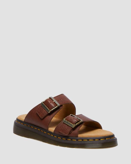 Dr. Martens Suède Josef Ambassador Leren Slide Sandalenen in het Brown voor heren
