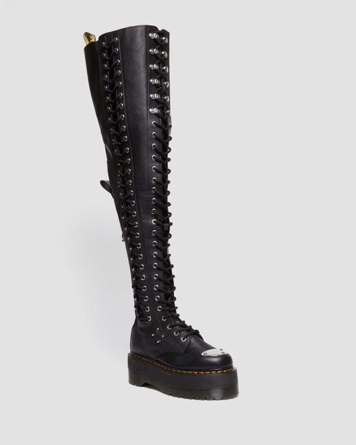 Dr. Martens Black 28-eye Extreme Max Virginia Leather Knee High Boots