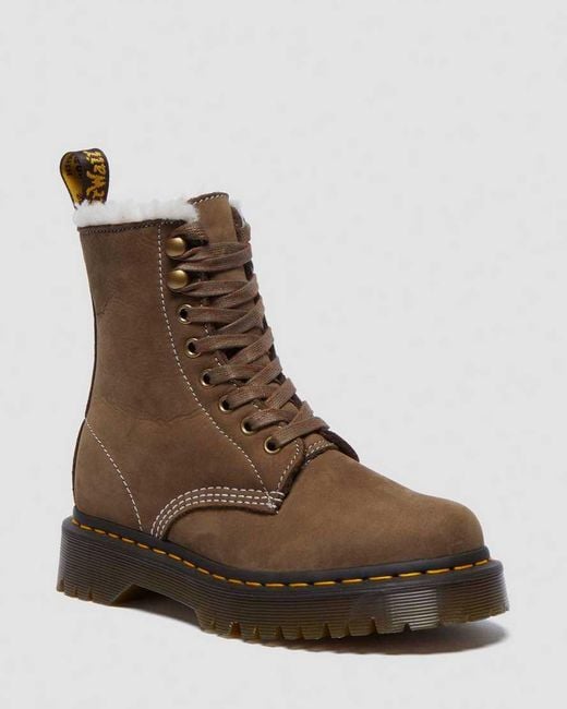 Dr. Martens Brown 1460 Bex Faux Fur Lined Lace Up Boots