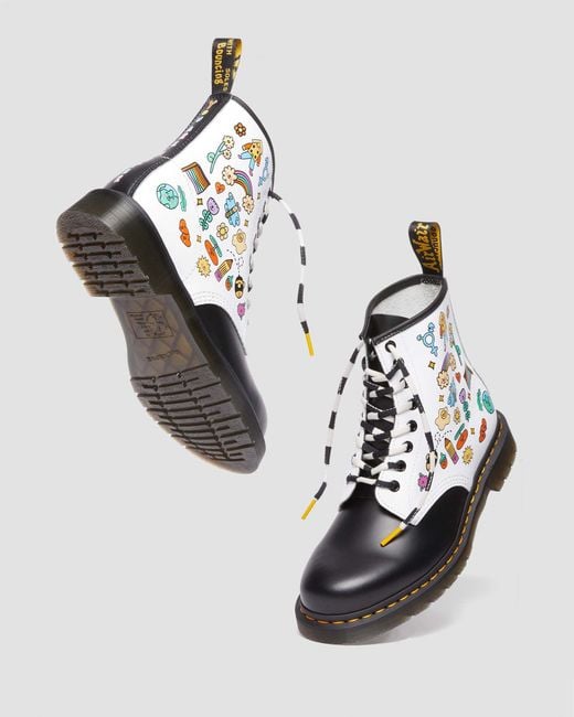 Dr. Martens Leder 1460 wednesday holmes pride smooth stiefel, größe: 36 in Black für Herren