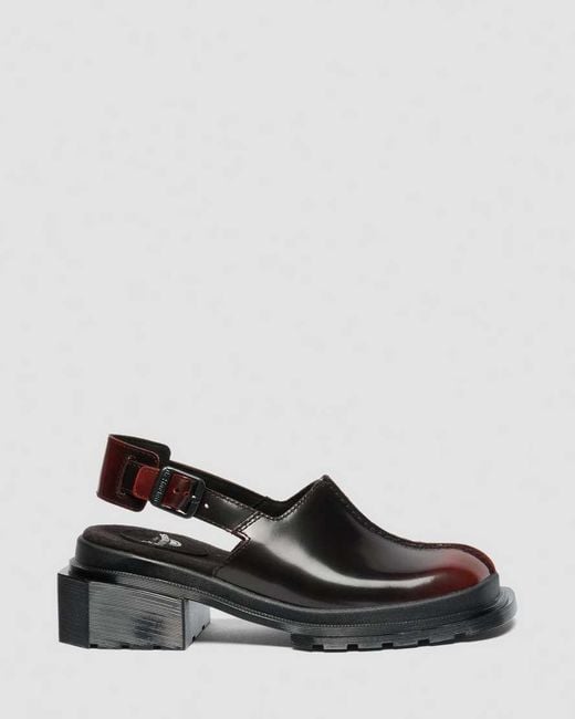 Dr. Martens Black Maybole Square Toe Rub Off Leather Mules