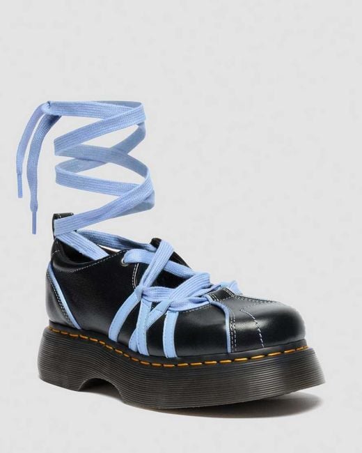 Dr. Martens Blue Buzz Ballerina Gloss Leather Shoes