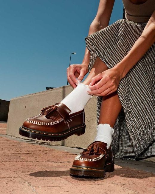 Dr. Martens Brown Adrian Orleans Leather Tassel Loafers for men