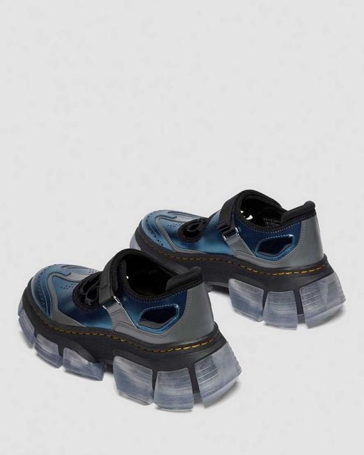 Dr. Martens Blue Satin Finish Leather Dmxl V2 Mary Jane Shoes