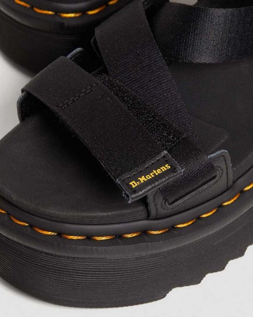 Dr. Martens Black Kimber Ii Logo Webbing Sandals for men