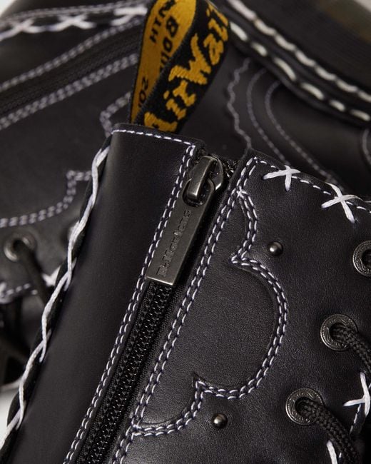 Boots plateformes jadon hi contrast stitch Dr. Martens pour homme en coloris Black