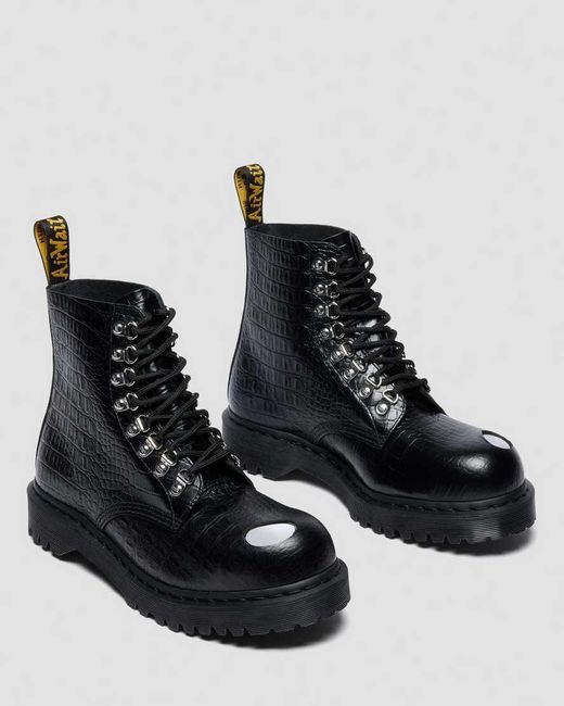 Dr. Martens Black 1460 Pascal Bex Steel Toe Leather Boots for men