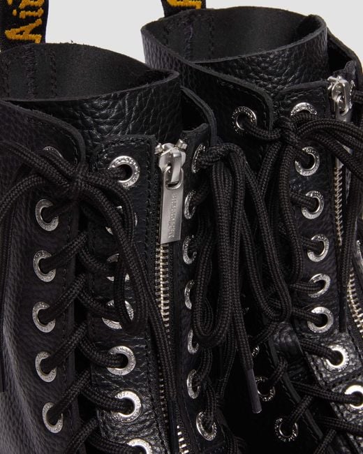 Dr. Martens Sinclair Hi Milled Nappa Leather Platform Boots in Black | Lyst