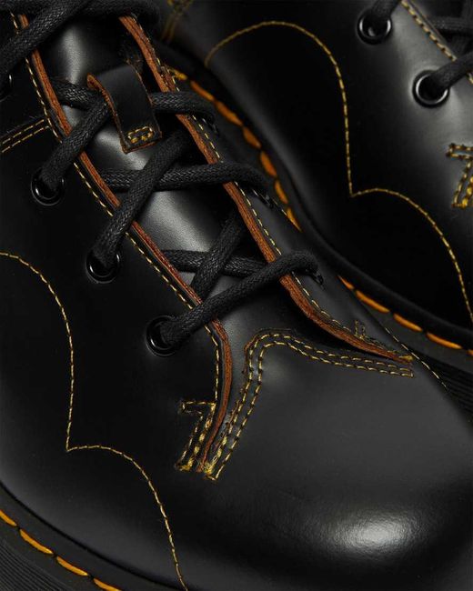 Dr. Martens Black Church Quad Leather Platform Boots
