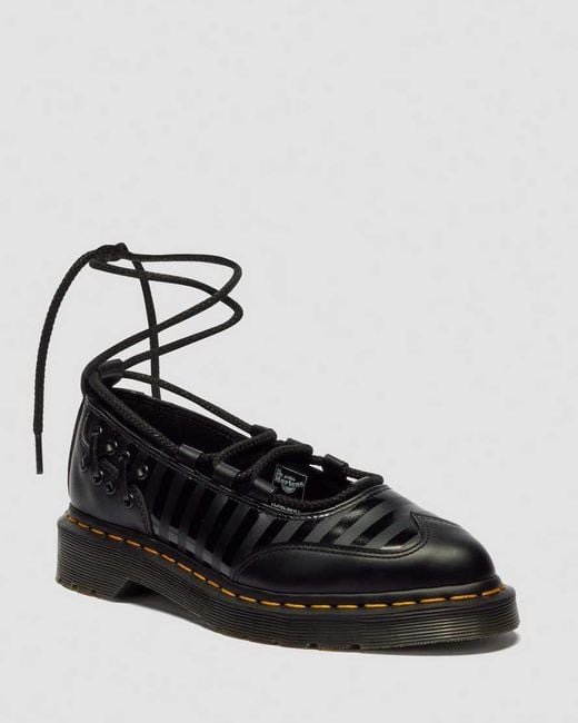 Dr. Martens Black Smooth Leather Elphie Ii Wednesday Shoes