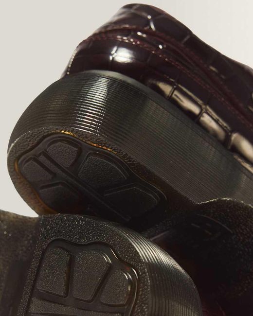 Dr. Martens Black Buzz 5 Eye Croc Emboss Leather Shoes