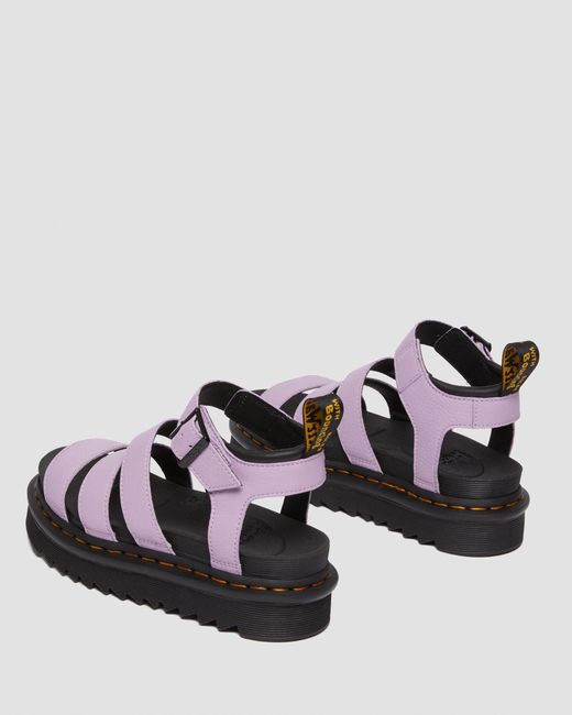 Dr. Martens Blaire Pisa Leather Strap Platform Sandals in Black | Lyst