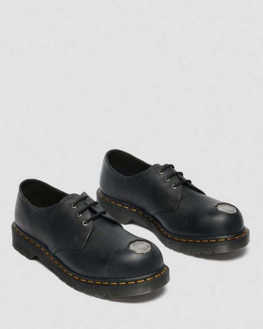 Dr. Martens Black 1461 Metal Toe Leather Shoes for men