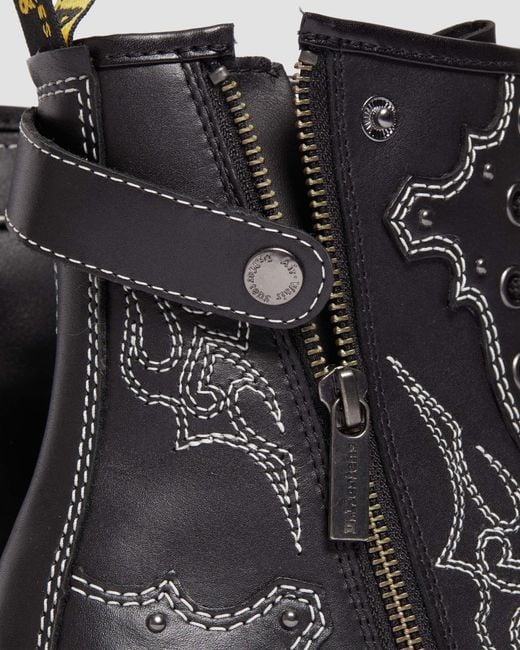 Cuero botas 1460 contrast stitch de piel Dr. Martens de hombre de color Black
