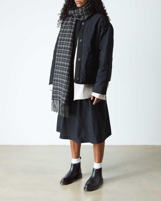 Dr. Martens Black Bianca Ii Tapered Croc Emboss Leather Lo Boots