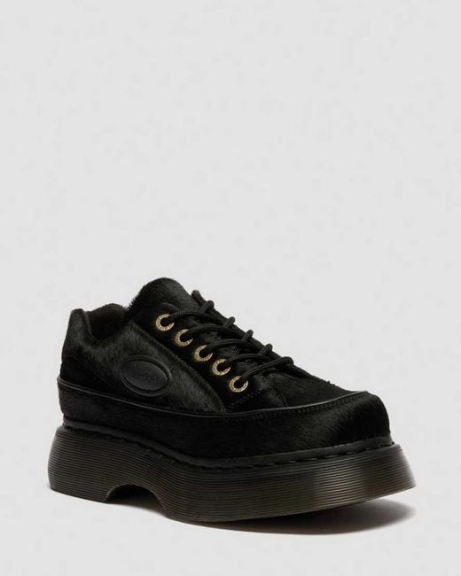 Dr. Martens Black Buzz 5-Eye Hair On Leather Shoes