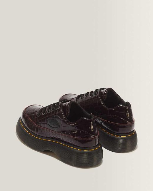 Dr. Martens Black Buzz 5 Eye Croc Emboss Leather Shoes