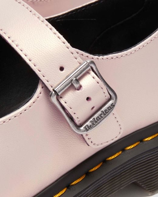 Dr. Martens Pink Elphie Ii Iridescent Leather Mary Jane Shoes