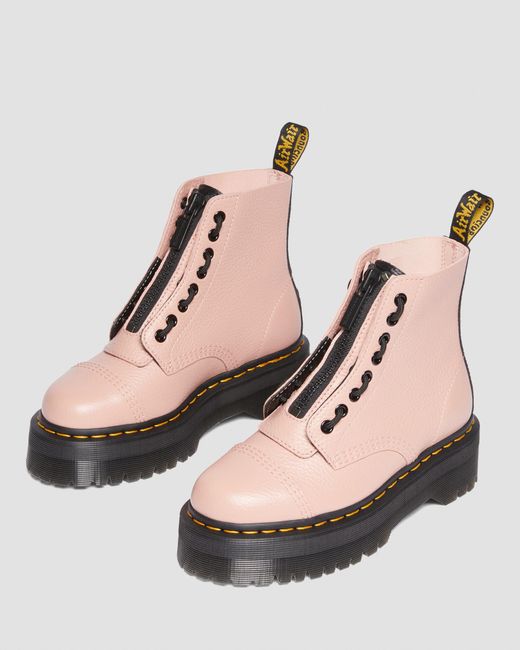Dr. Martens Natural Sinclair Milled Nappa Leather Platform Boots