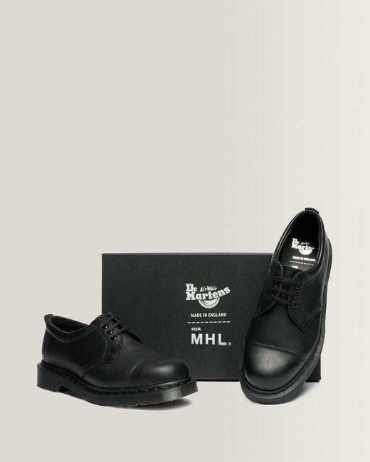 Dr. Martens Black 1461 Mhl 3 Eye Leather Shoes for men