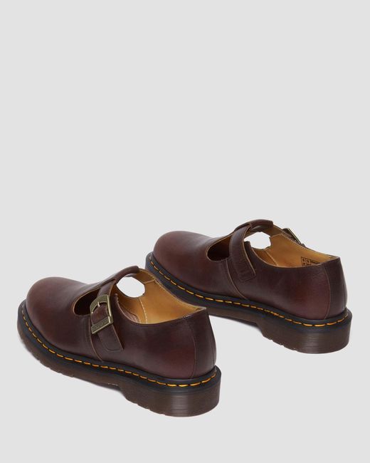 Dr. Martens Brown T-bar Regency Leather Mary Jane Shoes for men