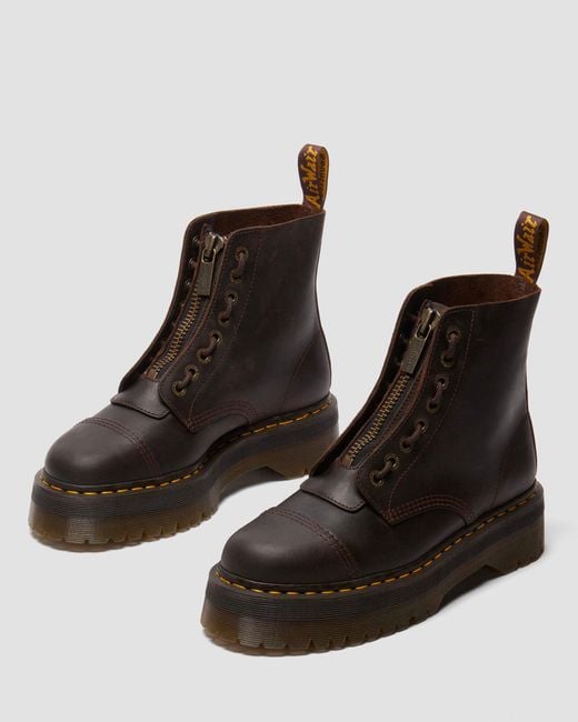 Dr. Martens Sinclair Crazy Horse Leren Platform Schoenen in het Black voor heren