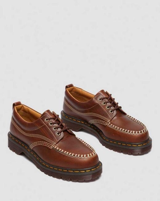 Dr. Martens Brown Lowell Leather Moc Toe Shoes for men