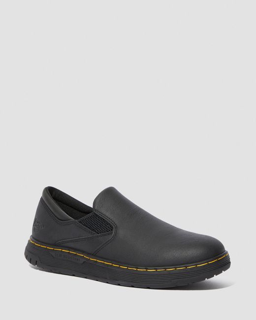 black leather working shoes