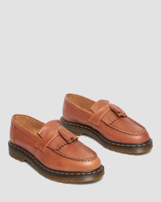 Dr. Martens Brown Adrian Carrara Leather Tassel Loafers
