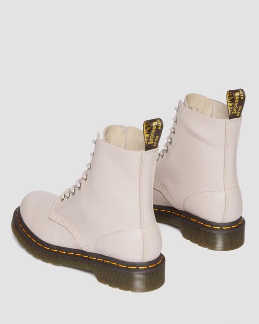 Dr. Martens Natural 1460 Pascal Virginia Leather Lace Up Boots Taupe