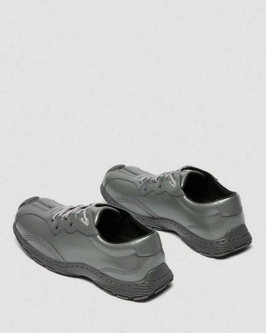 Dr. Martens Gray Aurix Satin Finish Leather 5I Shoes for men