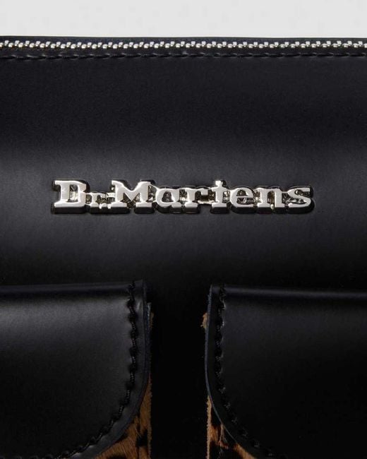 Dr. Martens Black Leather Print Hair-On Top Handle Bag