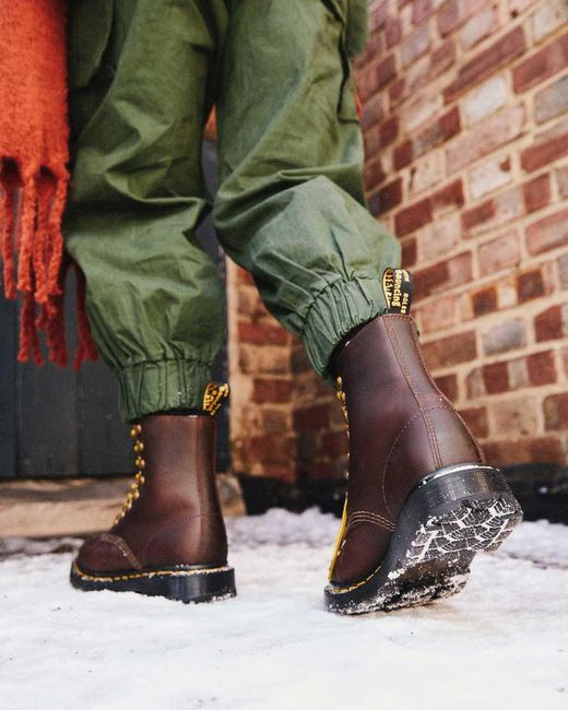 Dr. Martens Brown 1460 Pascal Dm's Wintergrip Leather Ankle Boots Dark