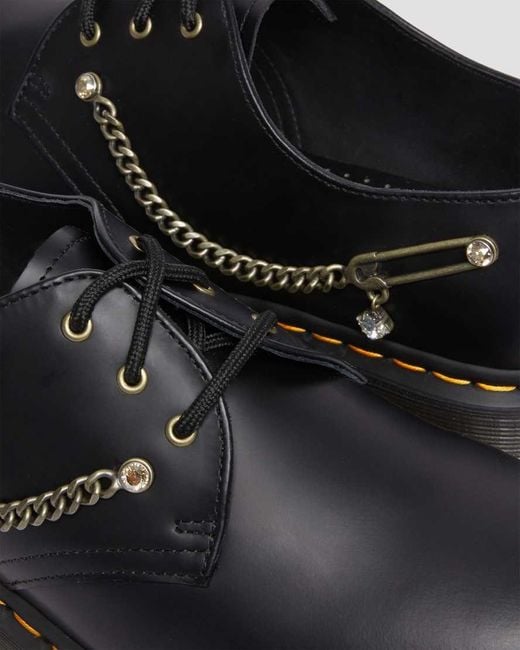 Dr. Martens Black Smooth Leather 1461 ​Embellished With Crystals From Swarovski Shoes for men