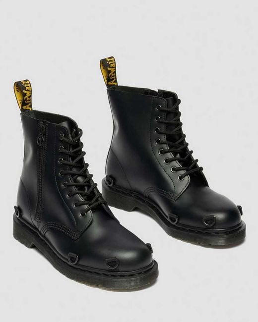 Dr. Martens Black Smooth Leather 1460 Babylon Camo Boots for men