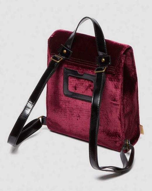 Dr. Martens Mini Velvet Backpack in Red Lyst UK