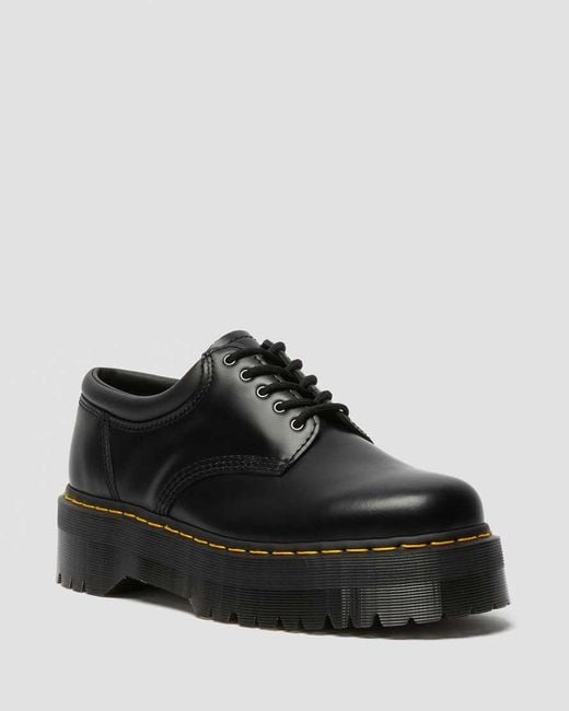 Dr. Martens Black 8053 Quad Smooth Leather Platform Shoes for men