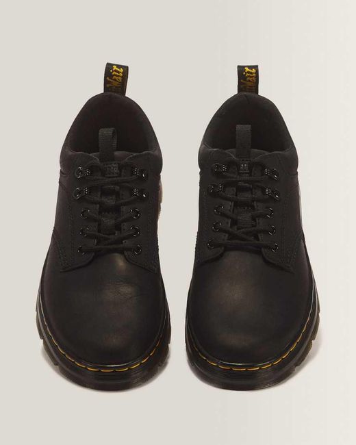 Dr. Martens Black Leather Reeder Extra Tough Utility Shoes for men