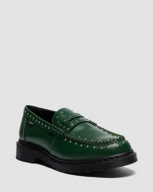 Dr. Martens Green Penton Supreme Leather Loafers for men