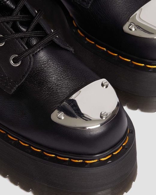 Cuero botas con plataforma xtrm max de piel virginia con 28 ojales Dr. Martens de color Black