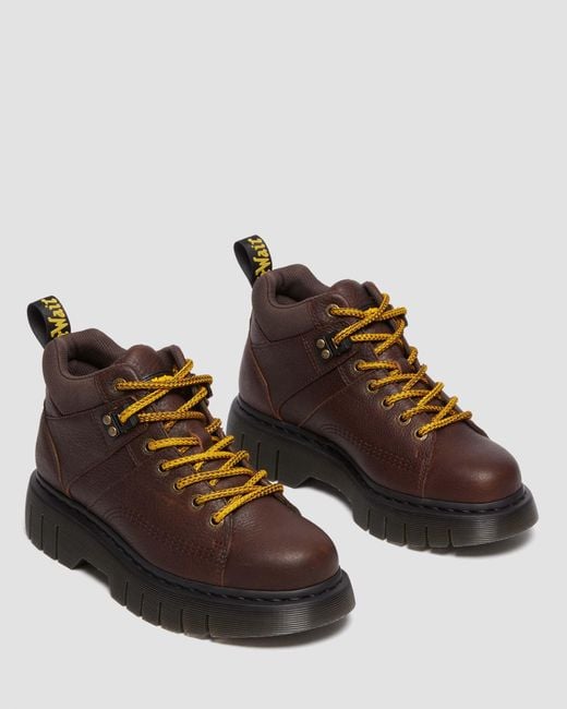 Dr. Martens Brown Woodard Leather Lace Up Ankle Boots for men