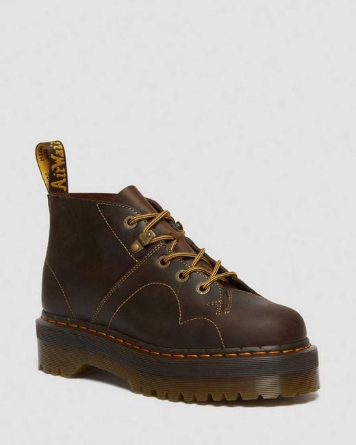Dr. Martens Brown Church Arc Crazy Horse Platform Monkey Boots for men