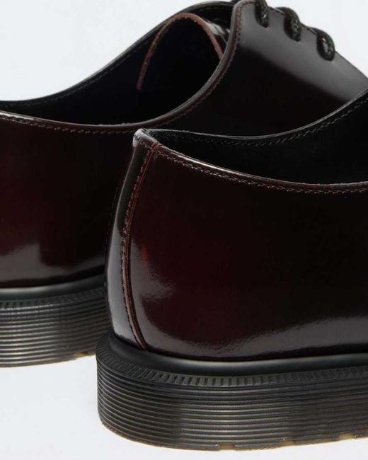 Dr. Martens Black Mayfare Rub Off Leather Shoes for men